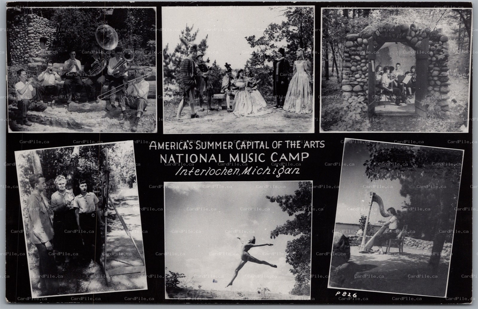 RPPC c1949 Interlochen Michigan National Music Camp Summer Capital of the Arts