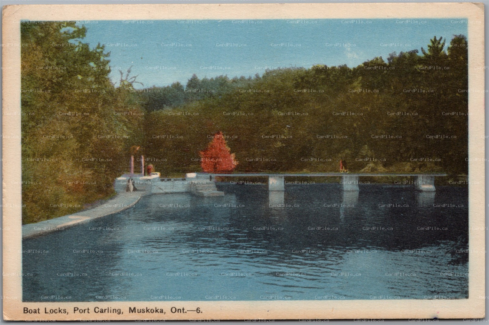 Postcard Port Carling Ontario c1950 Boat Locks Muskoka District Scenic View