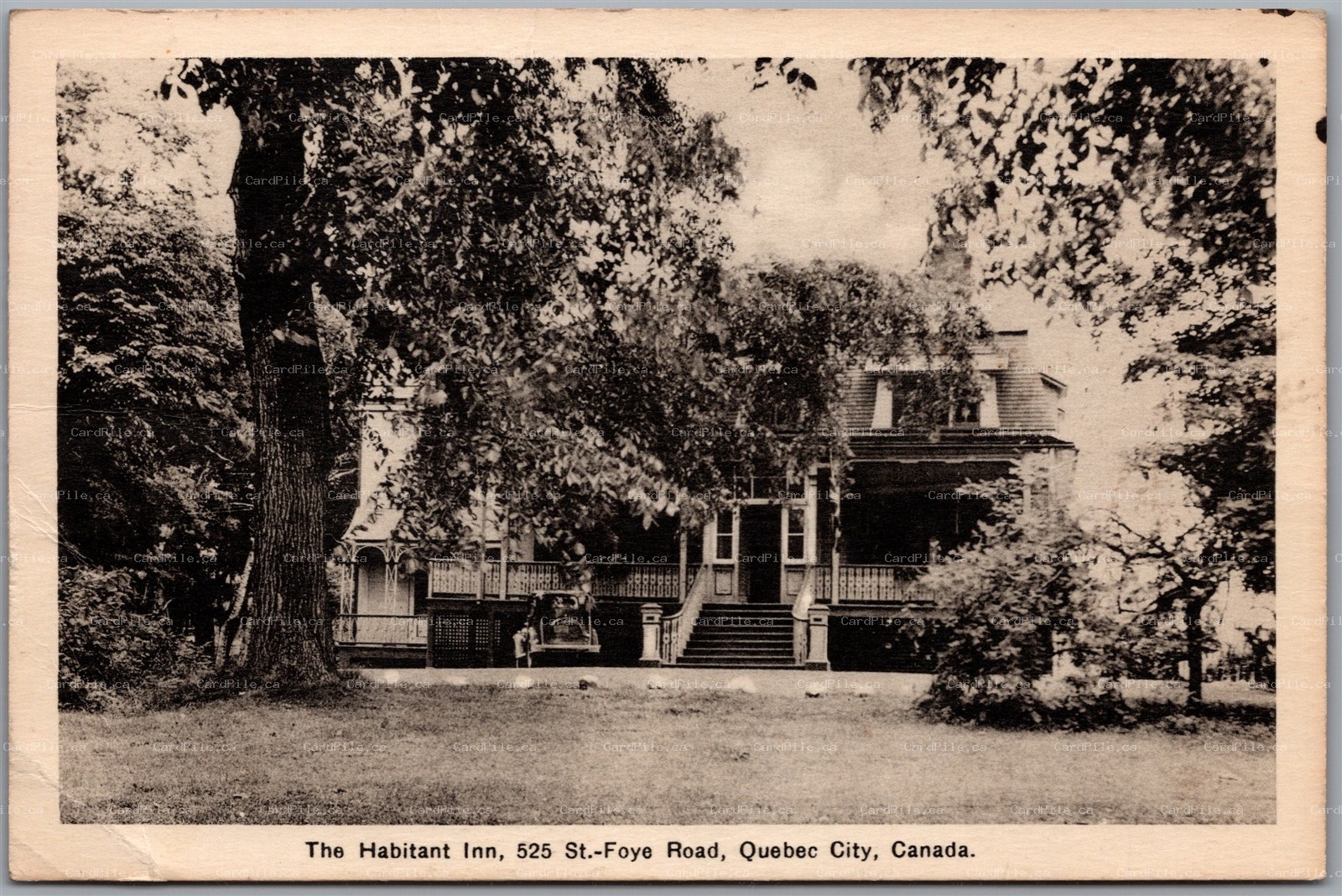 Postcard Quebec City PQ 1930s The Habitant Inn 525 St. Foye Road Old Car *as is*
