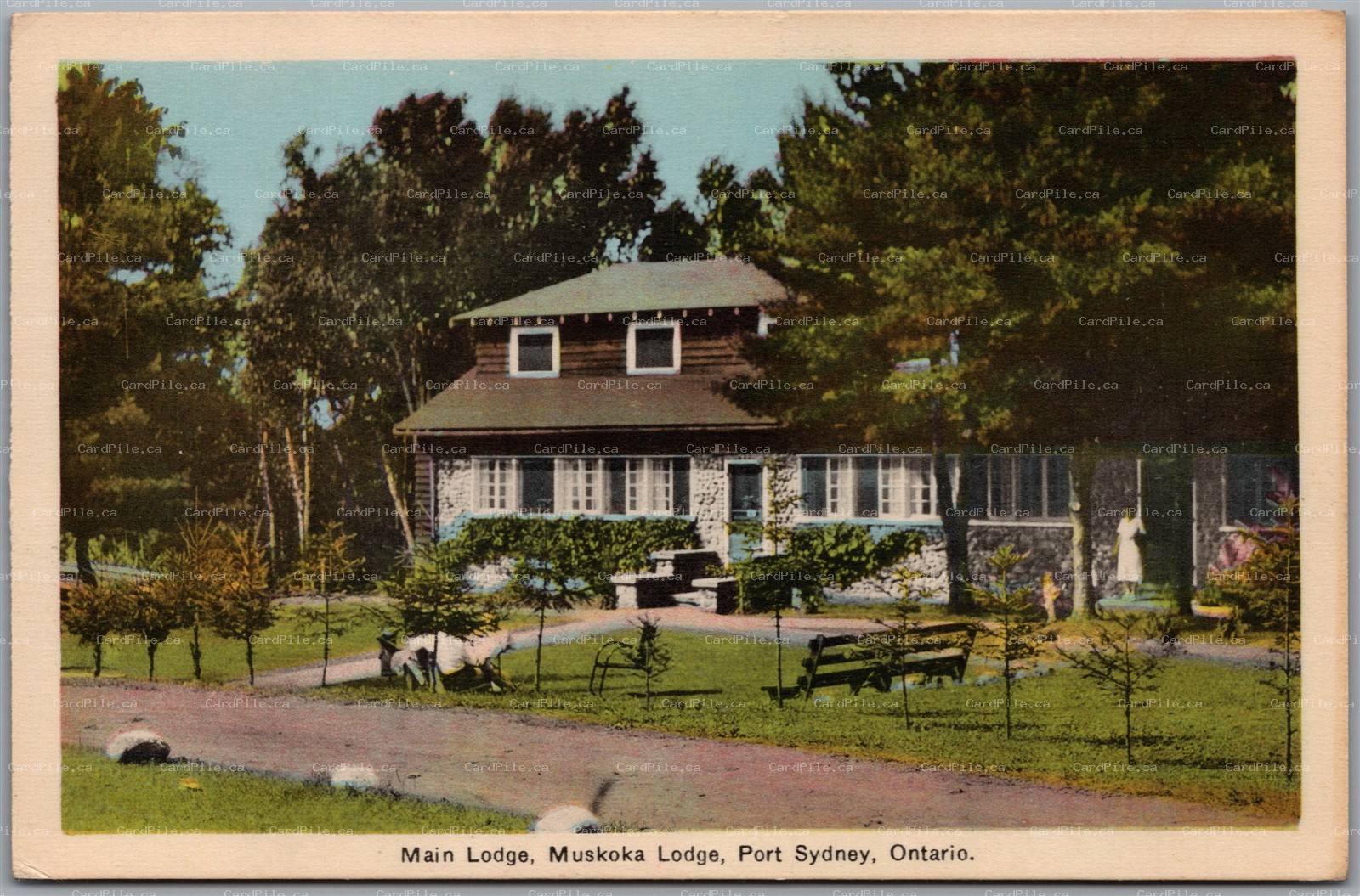 Postcard Port Sydney Ontario c1930s Main Lodge Muskoka Lodge