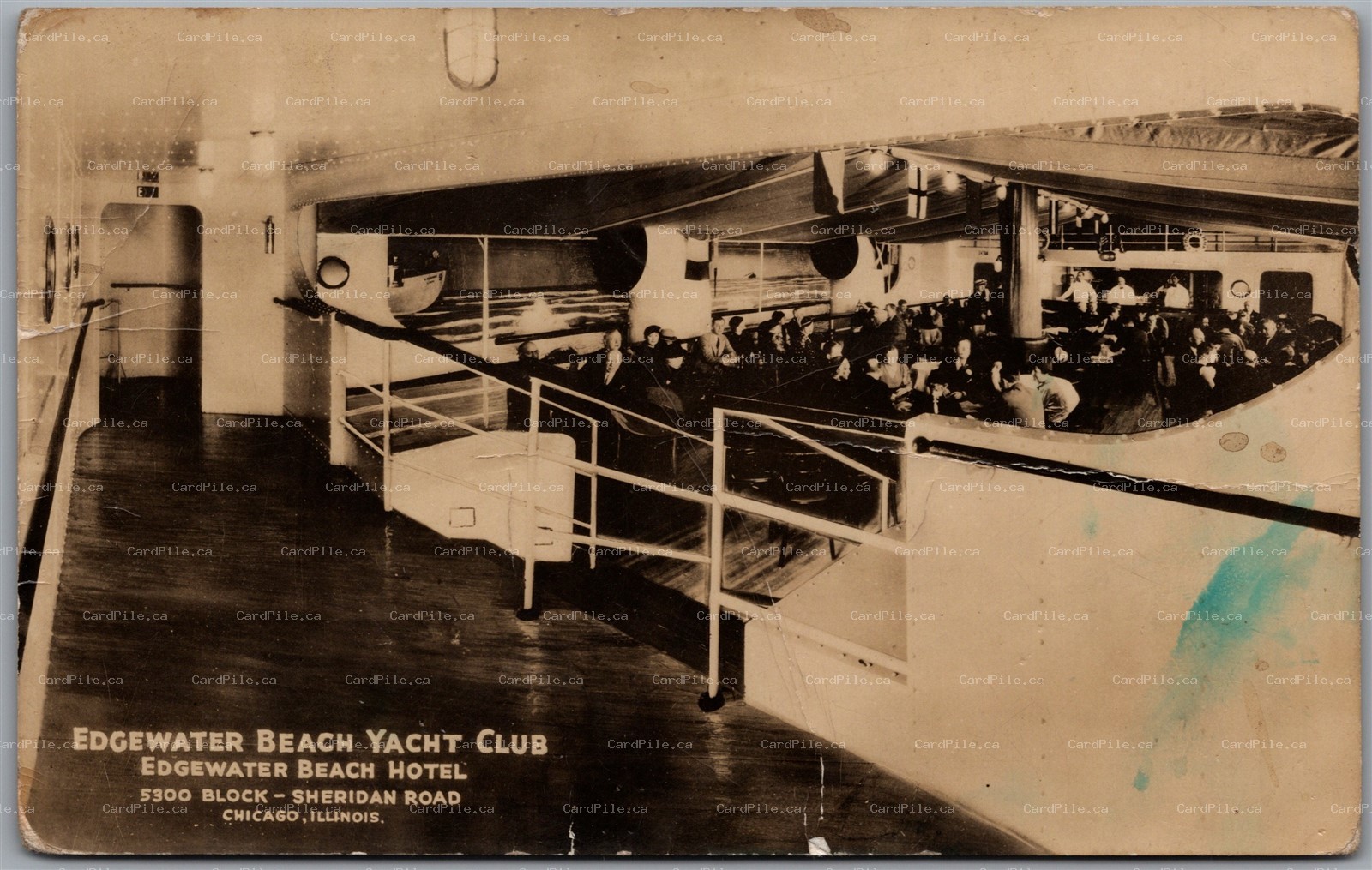 Postcard RPPC c1954 Chicago Illinois Edgewater Beach Yacht Club *as is*