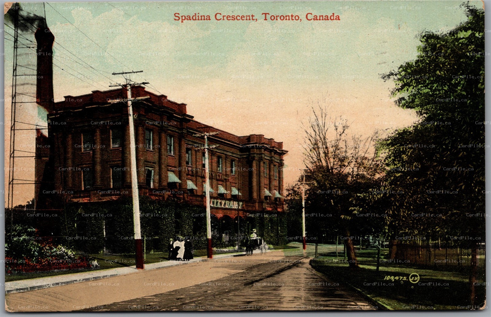 Postcard Toronto Ontario c1909 Spadina Crescent The City Dairy Building 104475