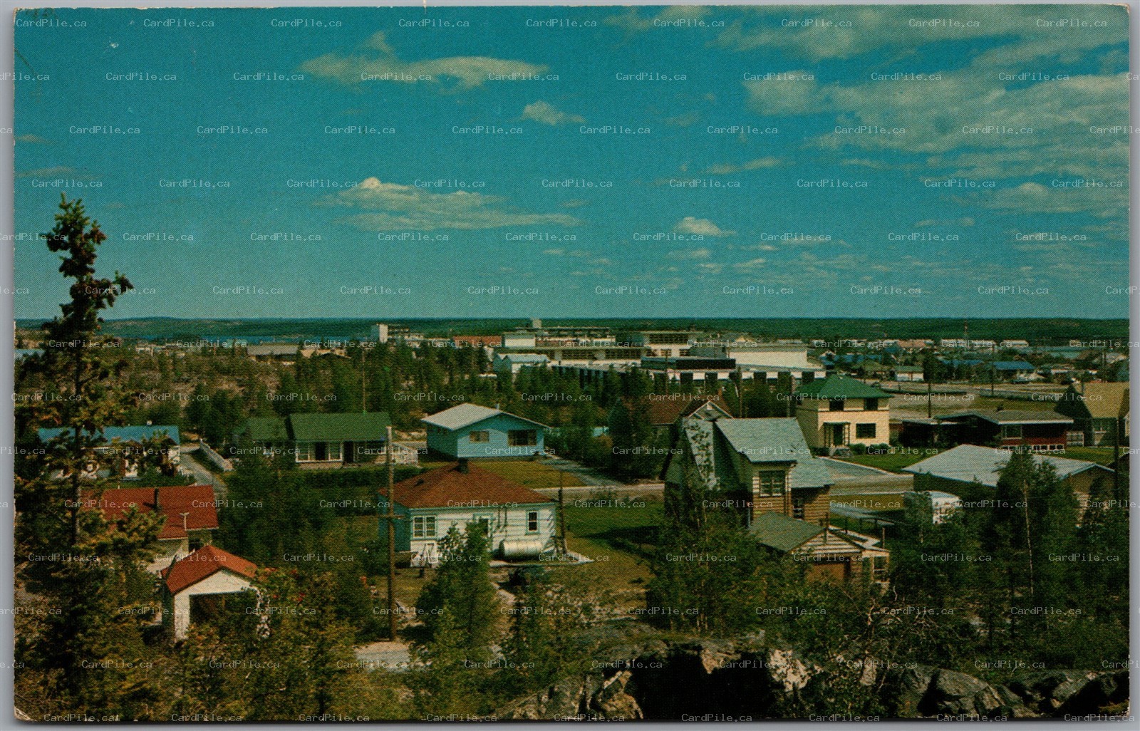 Postcard Yellowknife Northwest Territories View of the Town Great Slave Lake