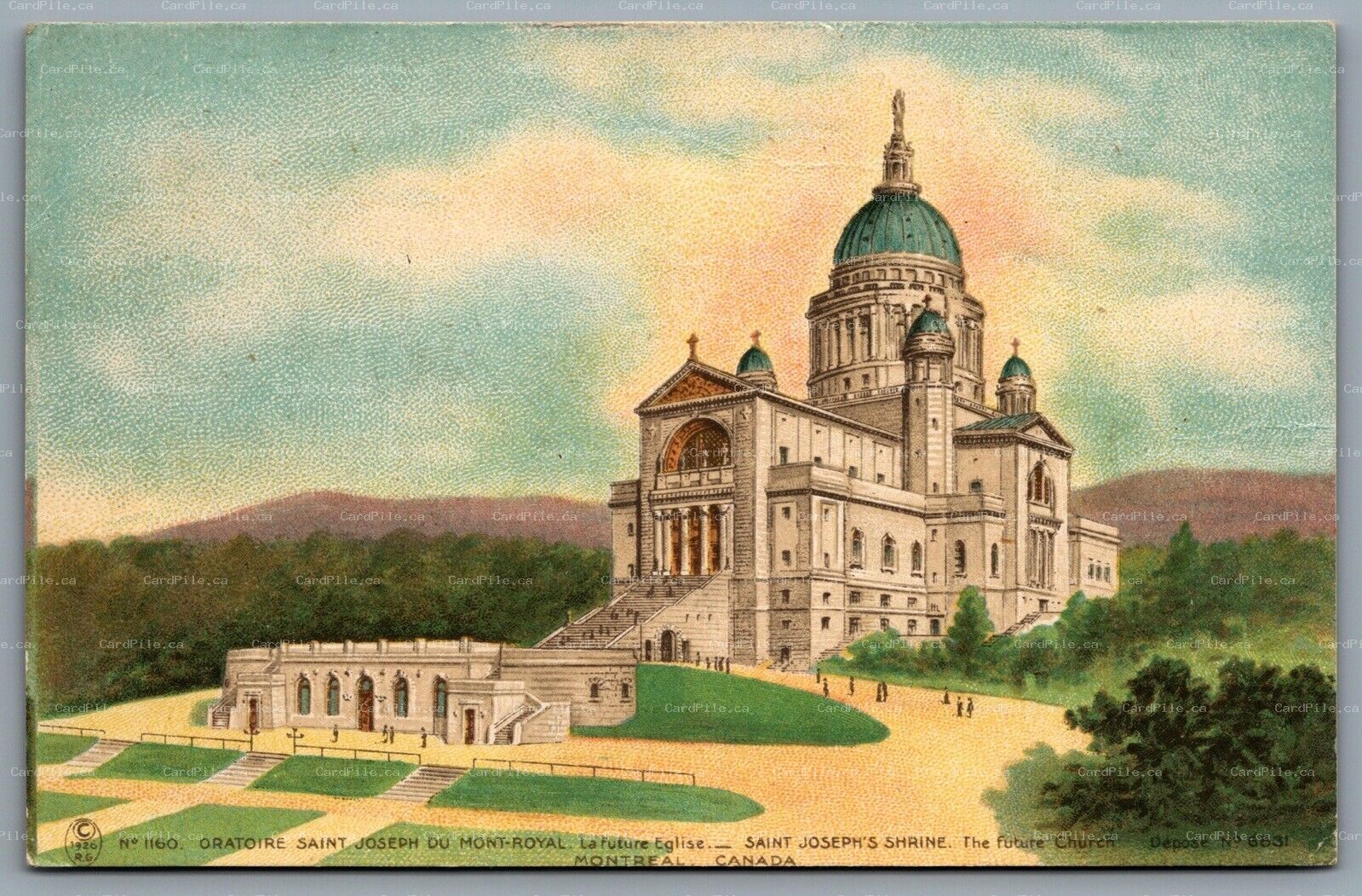 Postcard Montreal PQ 1926 Oratoire Saint Joseph Du Montreal The Future Church