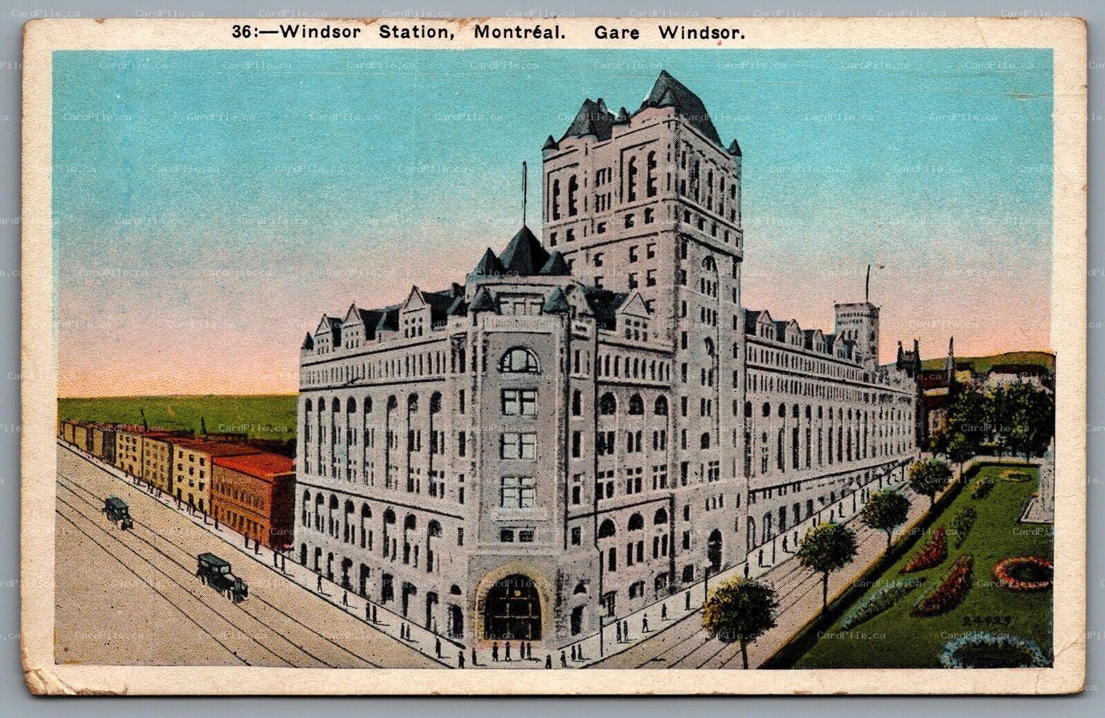 Postcard Montreal Quebec 1920s Windsor Station CPR Railway Station Gare Windsor 