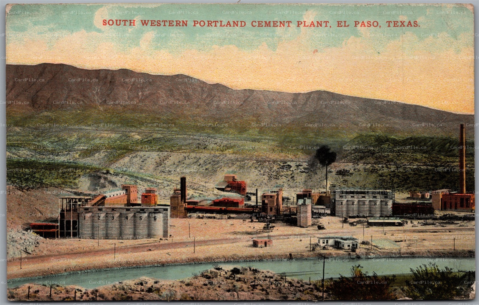 Postcard El Paso Texas c1910s South Western Portland Cement Plant