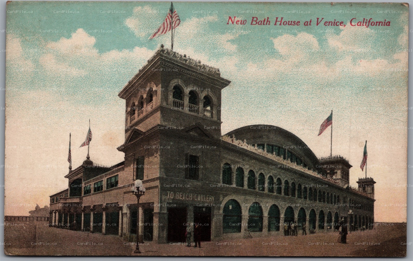 Postcard Venice California c1910s New Bath House by Newman Post Card Co.