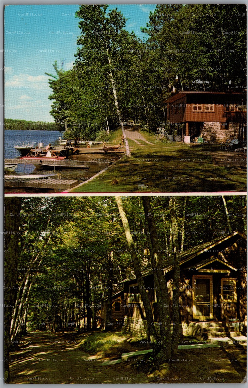 Postcard Rhinelander Wisconsin c1960s Ron and Carol Brekke's Fireside Resort