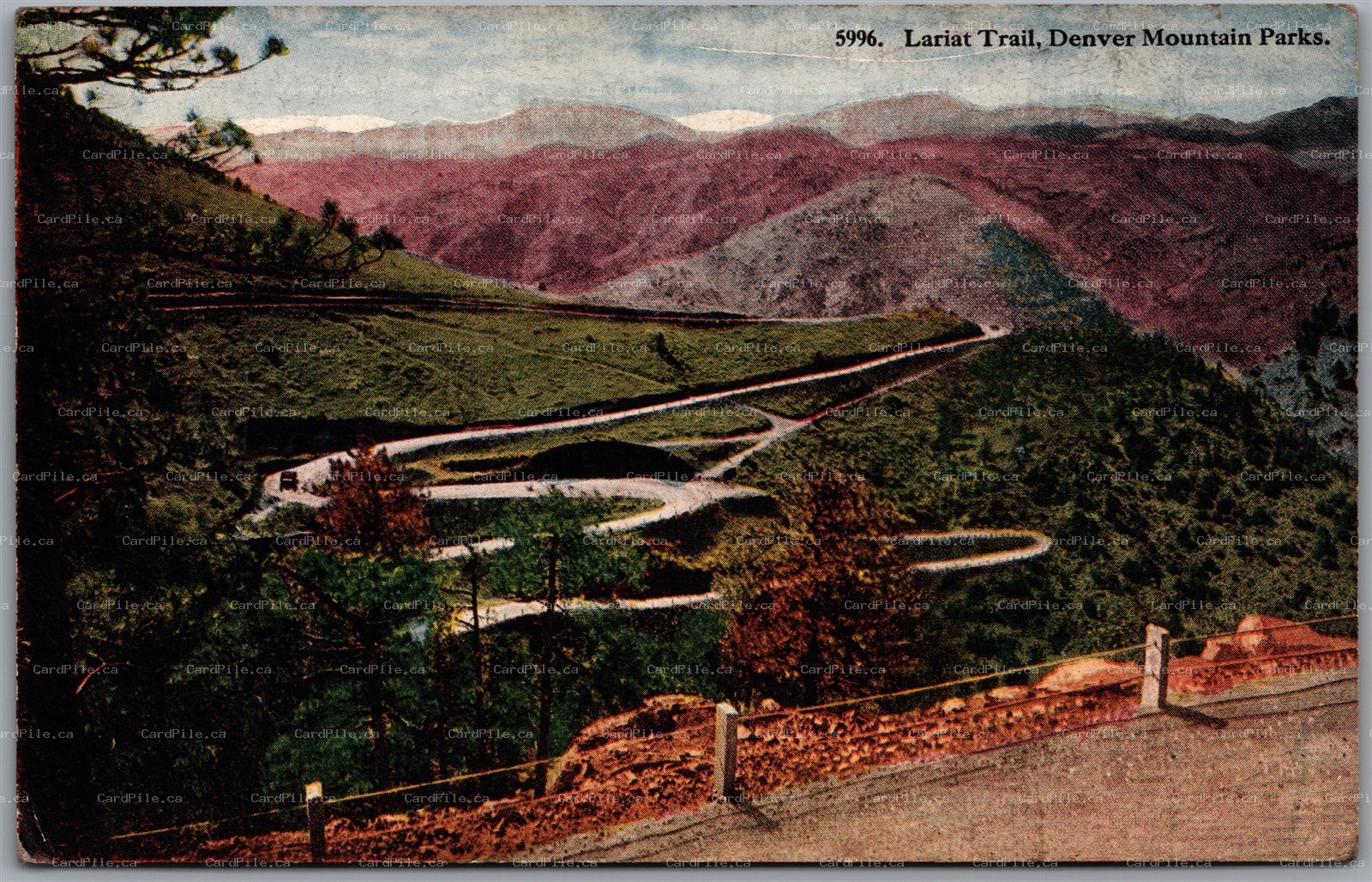 Postcard Denver Colorado c1910s Lariat Trail Mountain Parks Scenic View