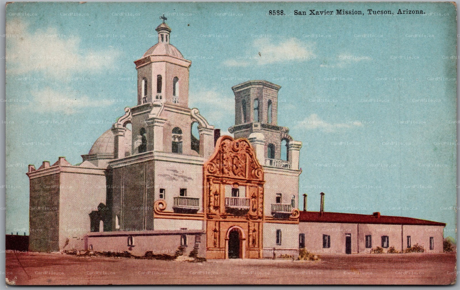 Postcard Tucson Arizona c1910s San Xavier Mission Pima County