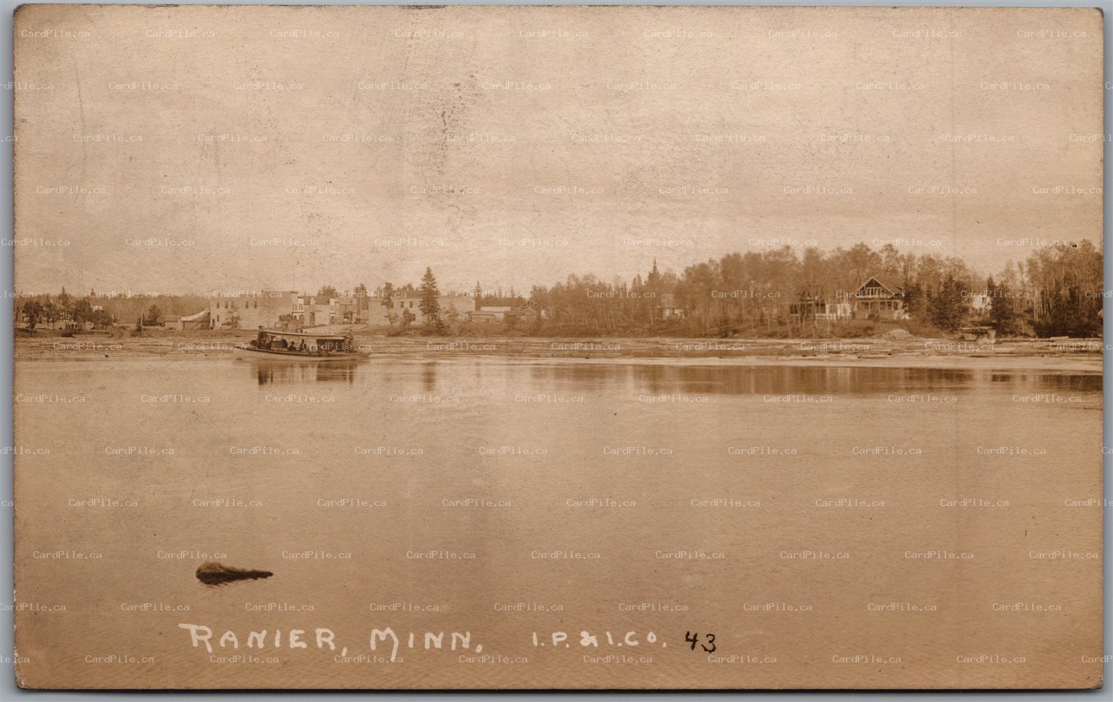 Postcard RPPC c1910s Ranier Minnesota Scenic View Rainy Lake Koochiching County