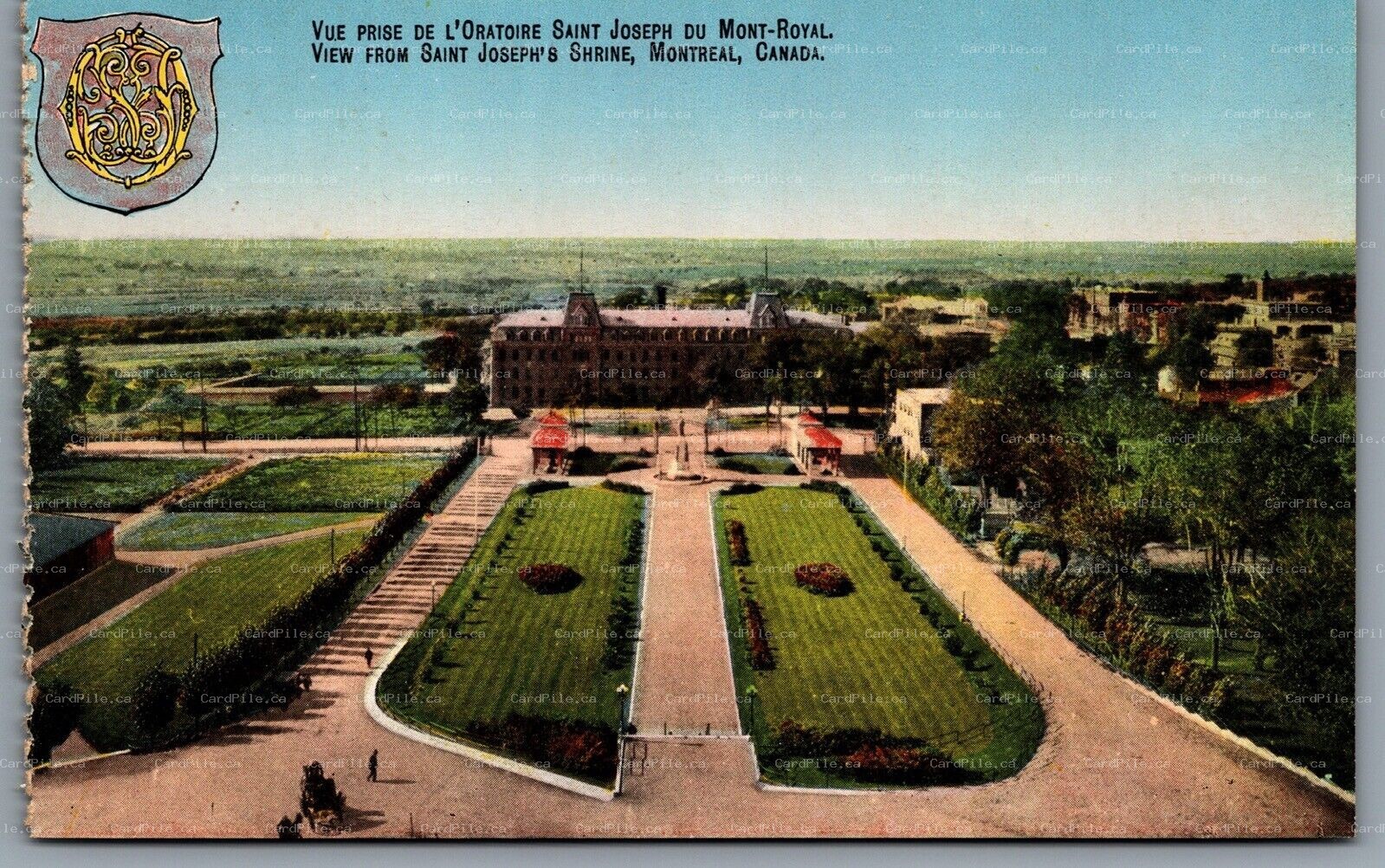 Postcard Montreal Quebec c1920s View From Saint Joseph’s Shrine Aerial View A