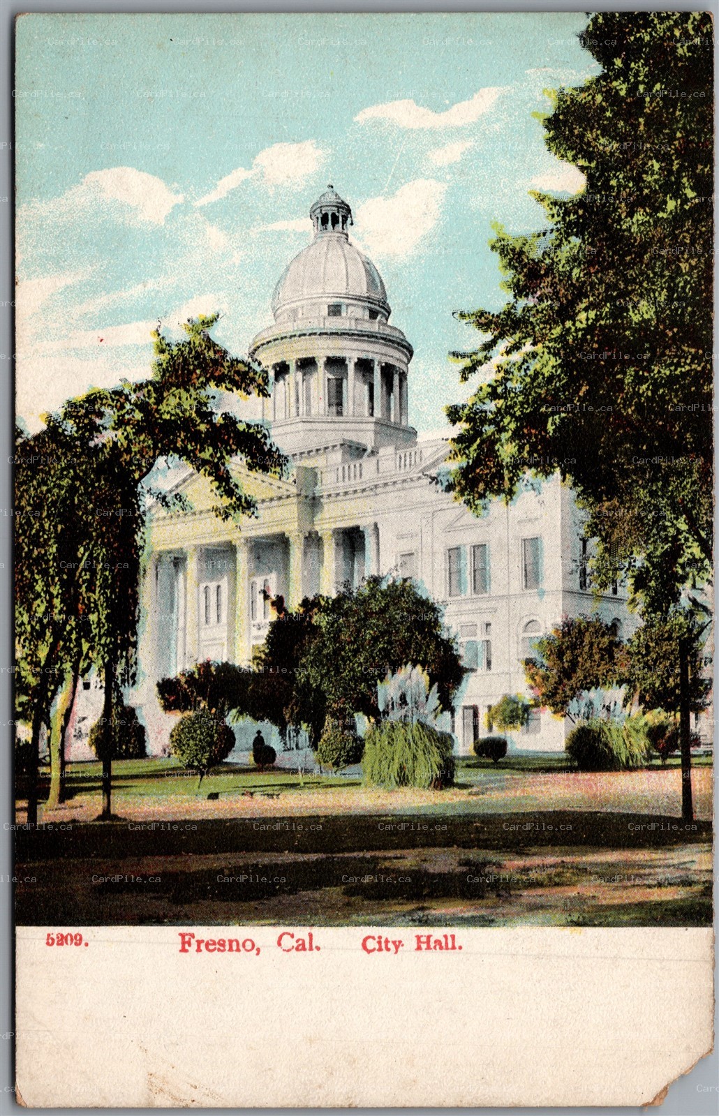 Postcard Fresno California City Hall *as is*