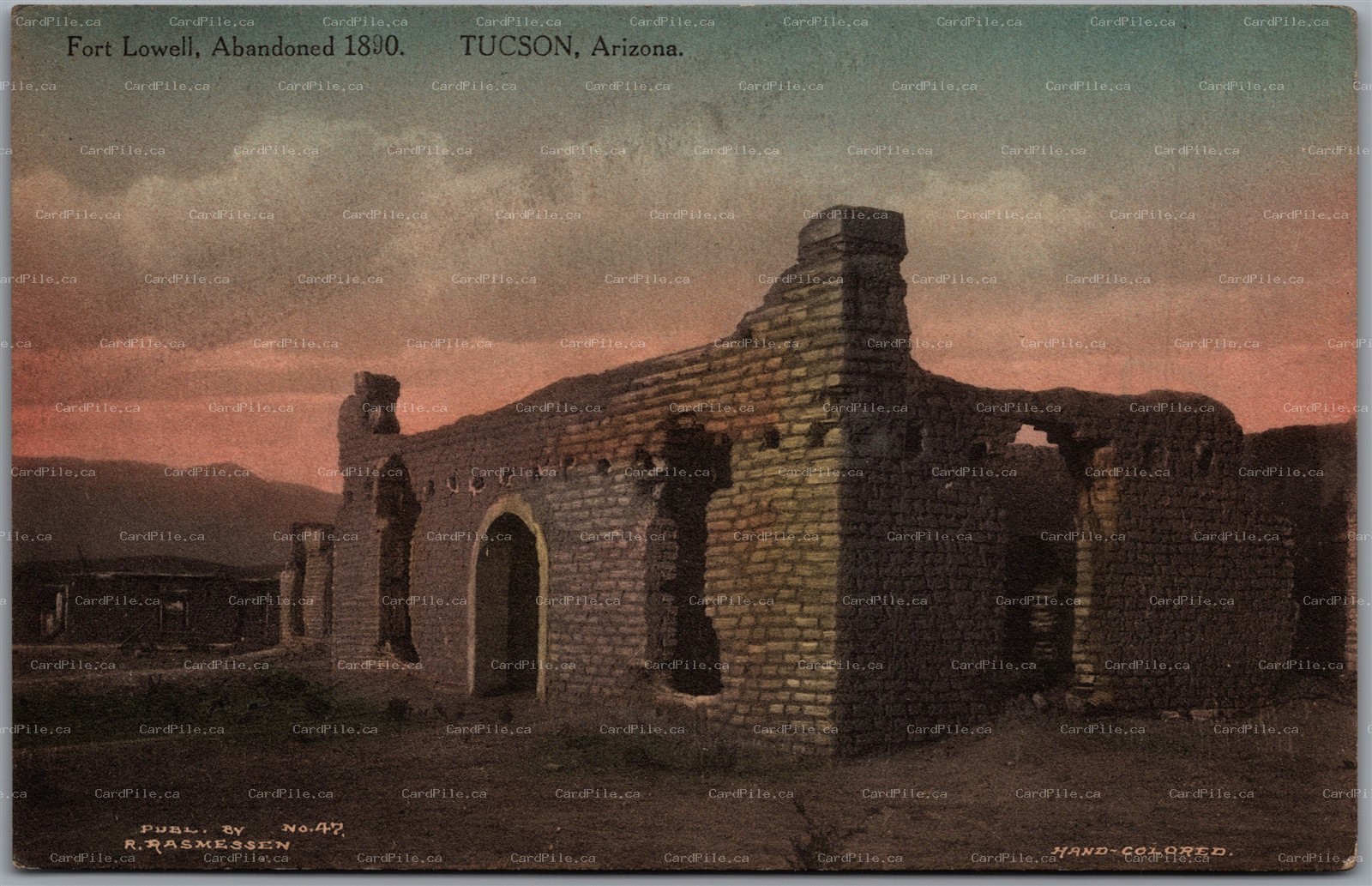Postcard Tucson Arizona c1910s Fort Lowell Pima County Albertype by R. Rasmessen