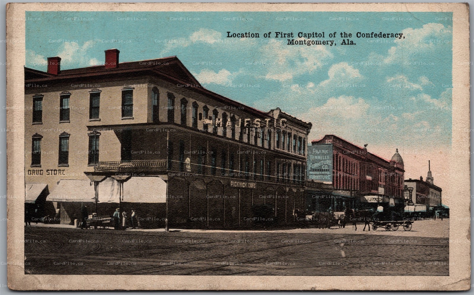 Postcard Montgomery Alabama c1920s Location of First Capitol of the Confederacy