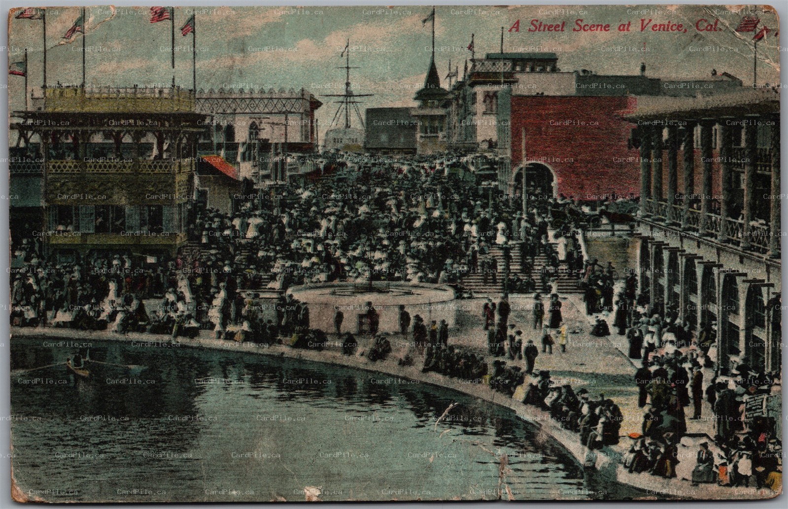 Postcard Venice California c1910s A Street Scene *as is*