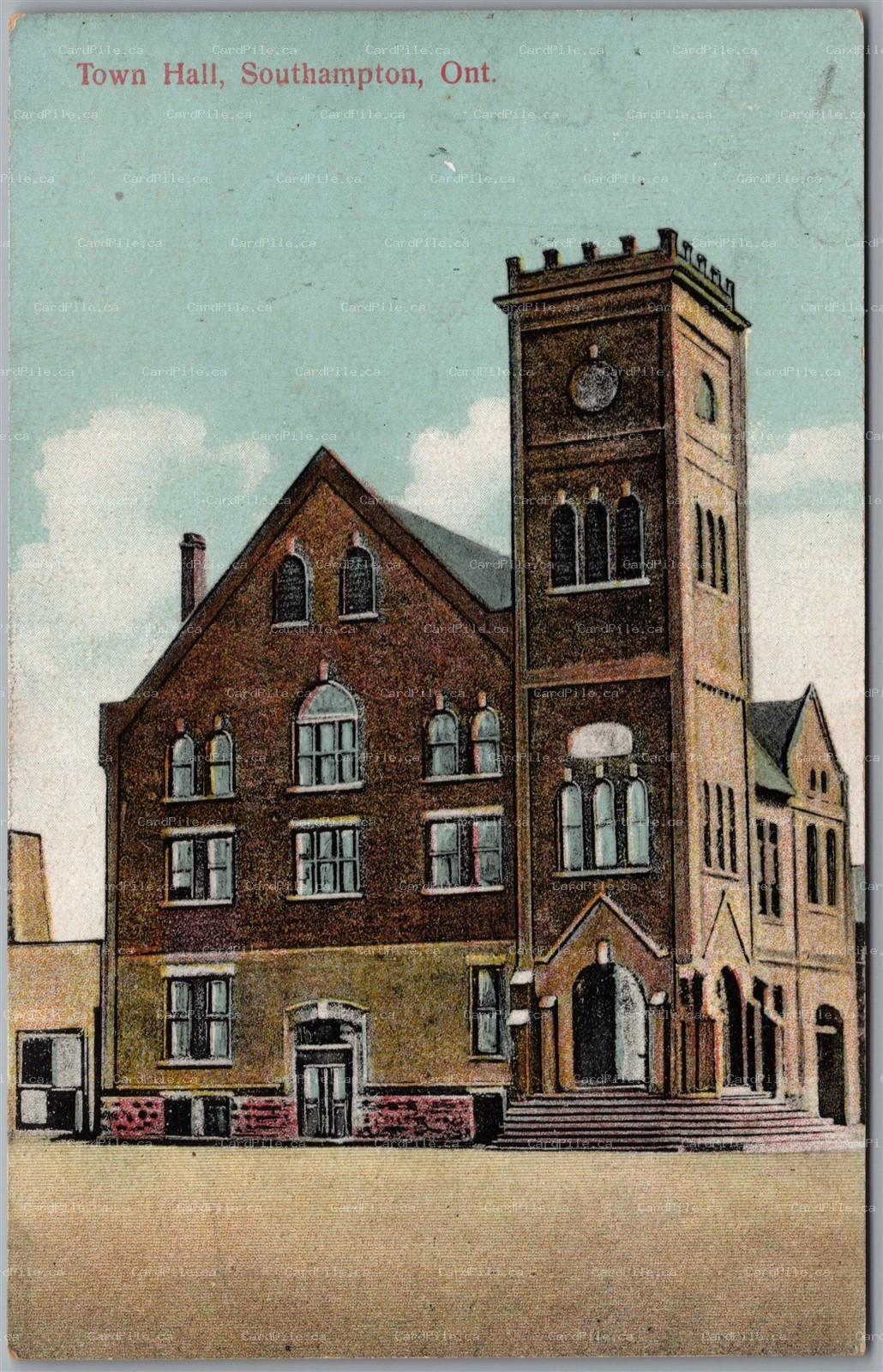 Postcard Southampton Ontario c1910s Town Hall Bruce County by Pugh