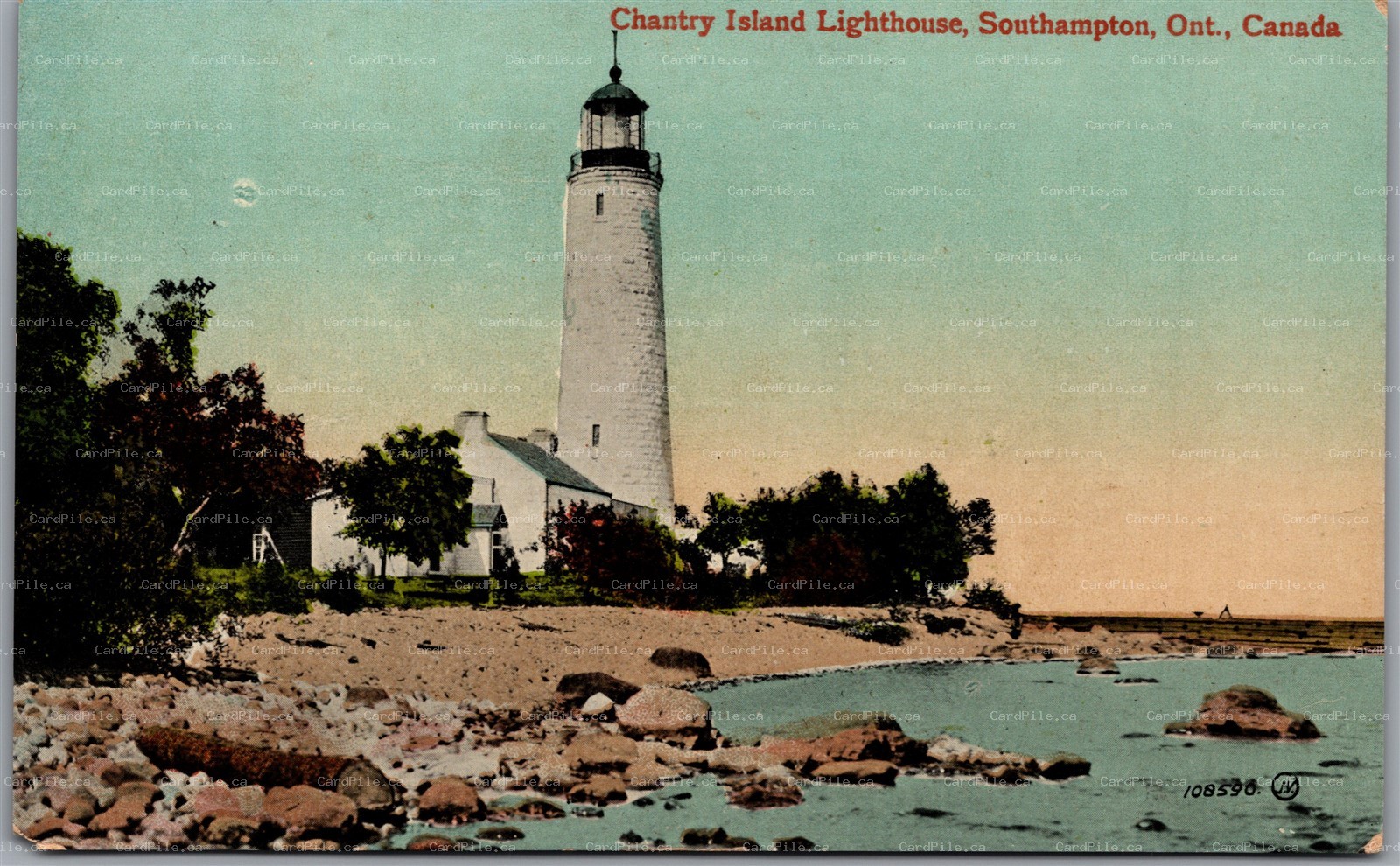 Postcard Southampton Ontario c1910s Chantry Island Lighthouse Bruce County