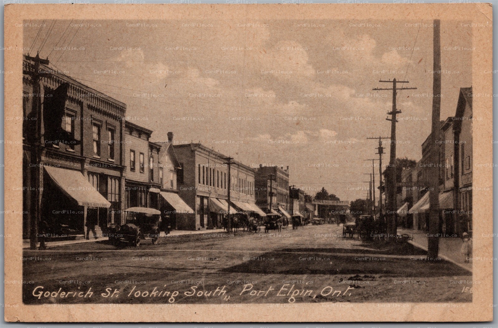 Postcard Port Elgin Ontario c1910s Goderich St. Looking South Heliotype