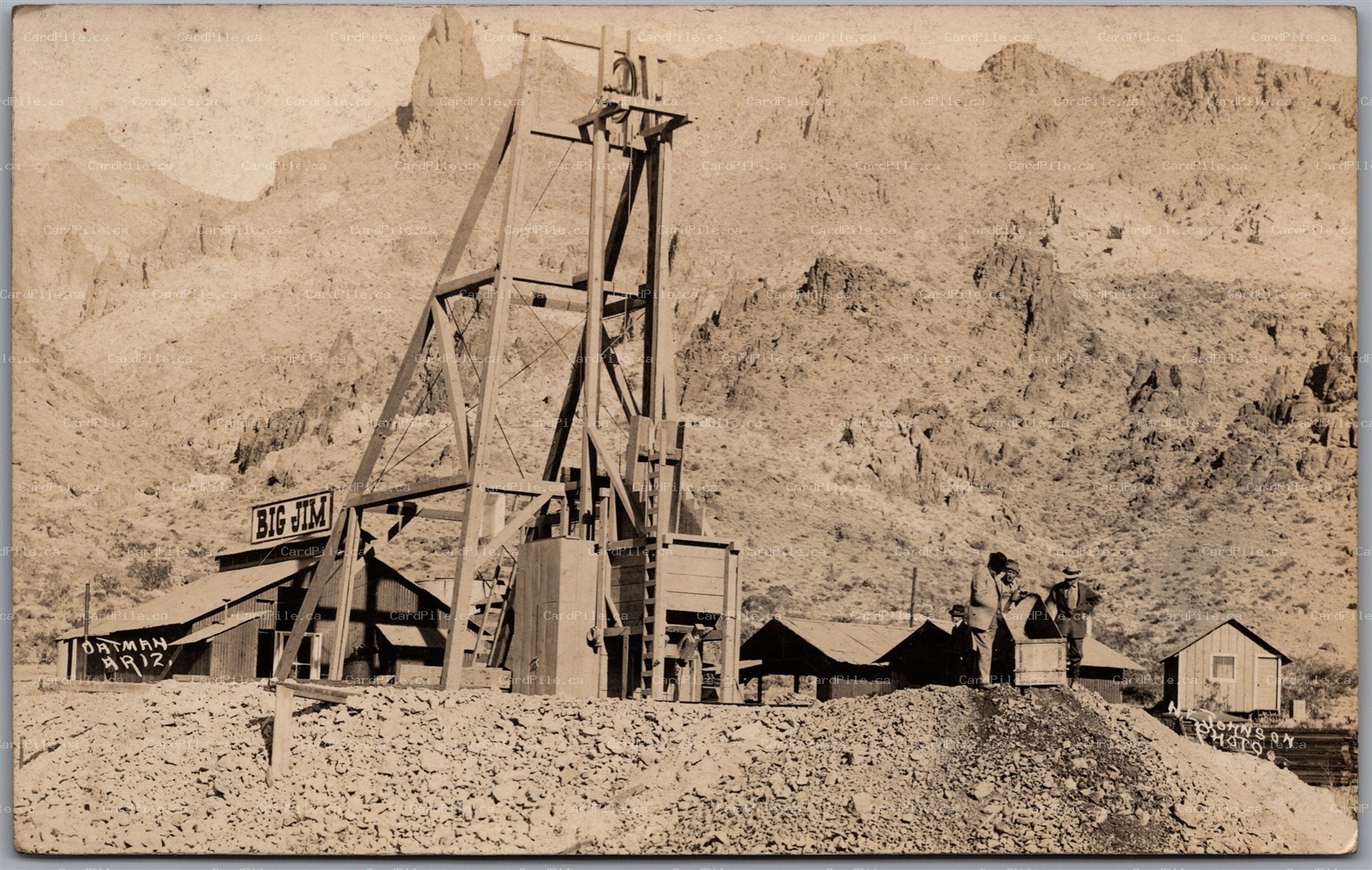 Postcard RPPC Oatman Arizona Big Jim Gold Mine Mohave County by N. E. Johnson