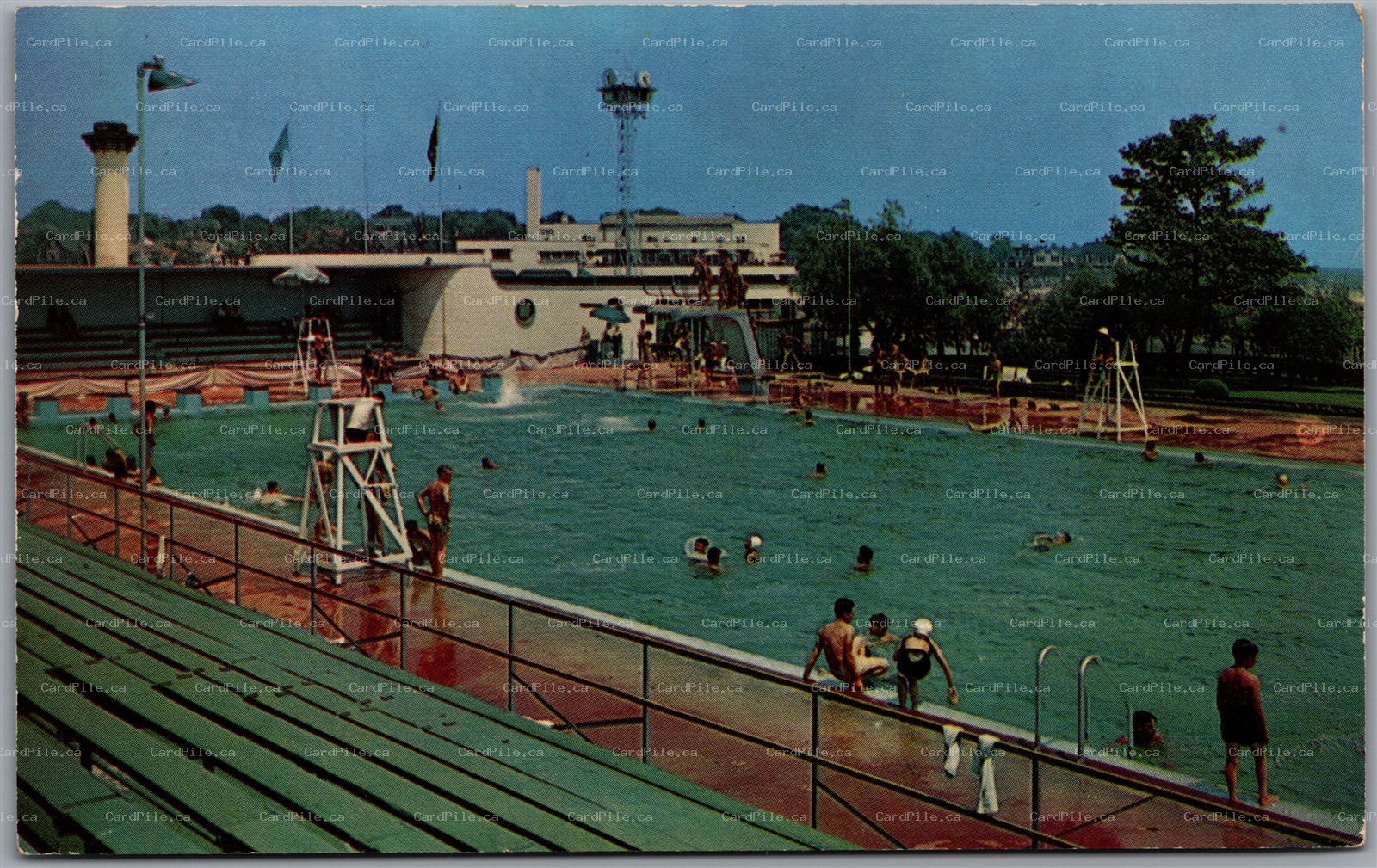 Postcard New London Connecticut c1960s Ocean Beach Park Olympic Swimming Pool