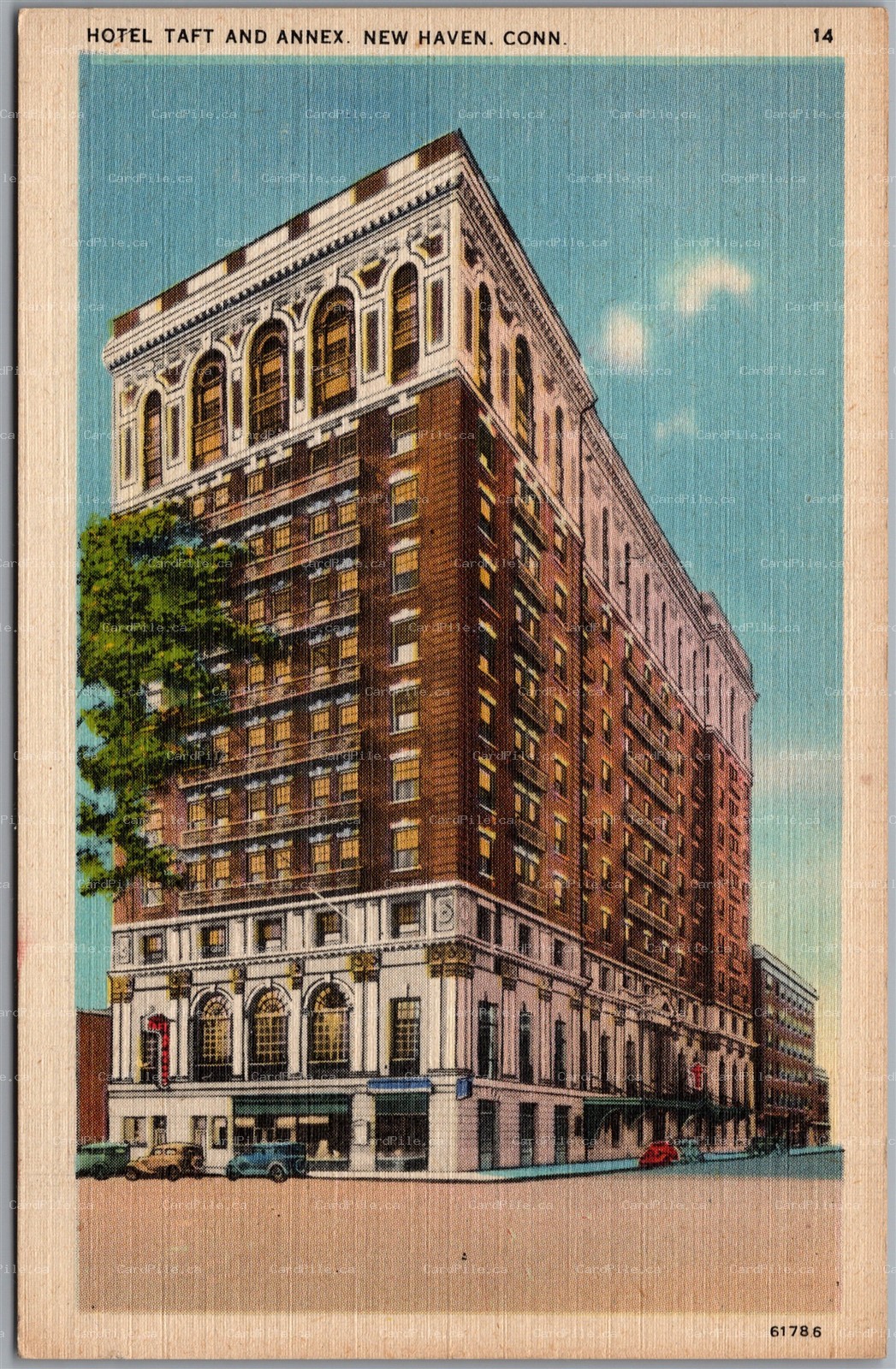 Postcard New Haven Connecticut Hotel Taft and Annex