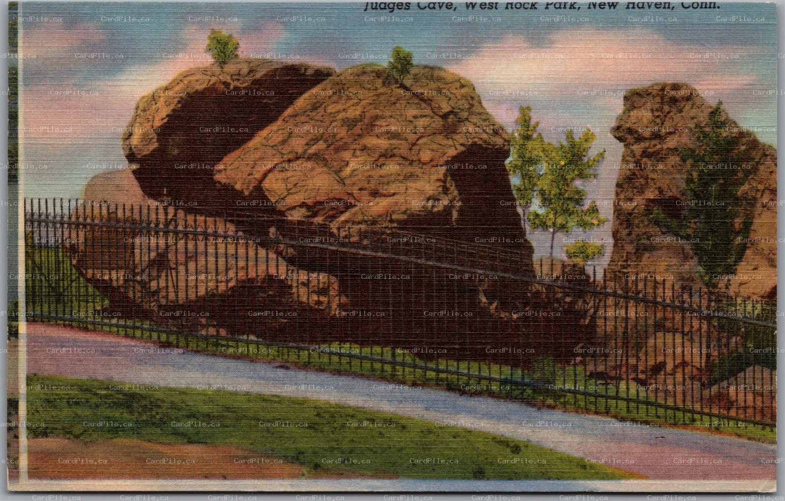 Postcard New Haven Connecticut Judges Cave West Rock Park Scenic View