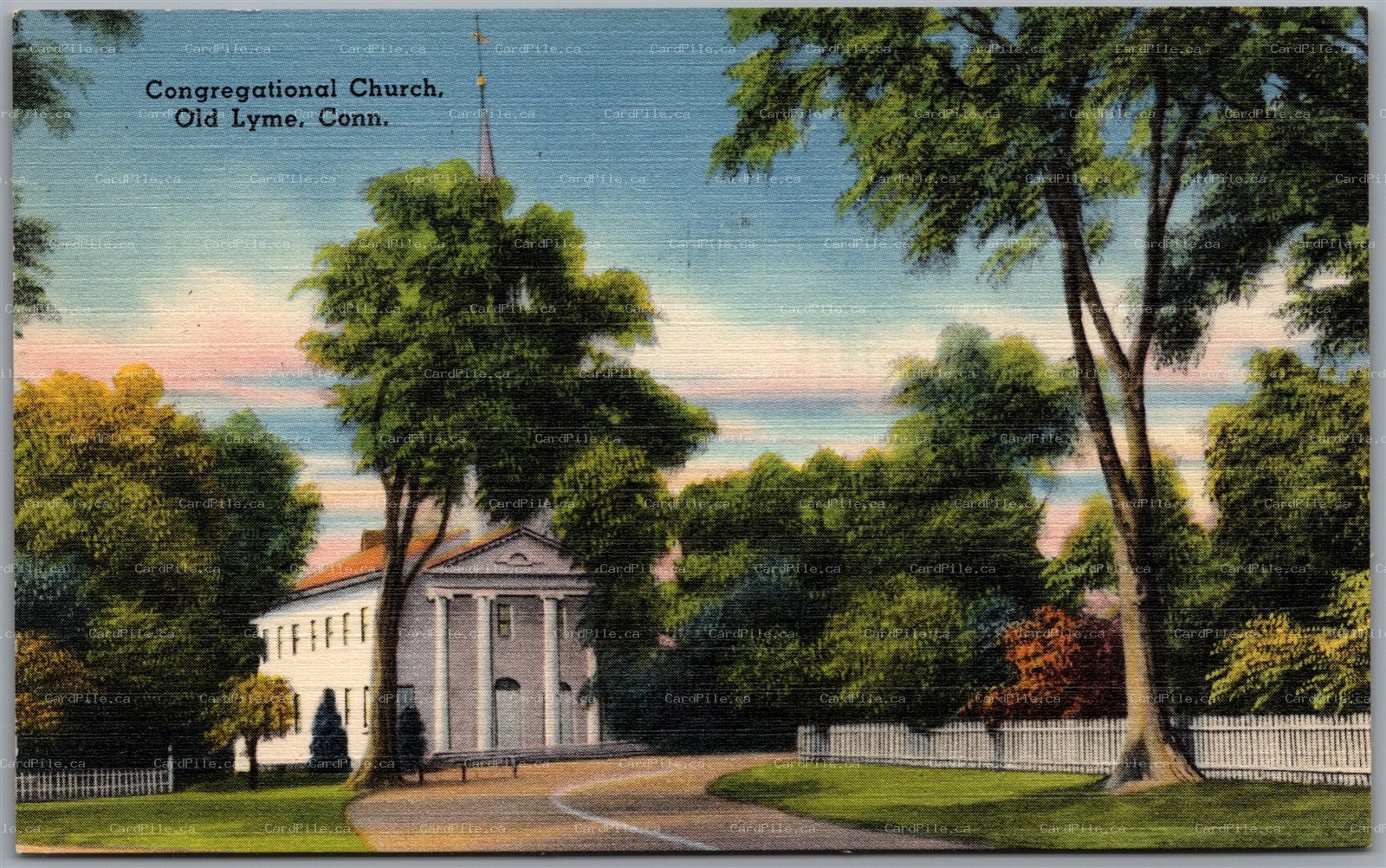 Postcard Old Lyme Connecticut Congregational Church
