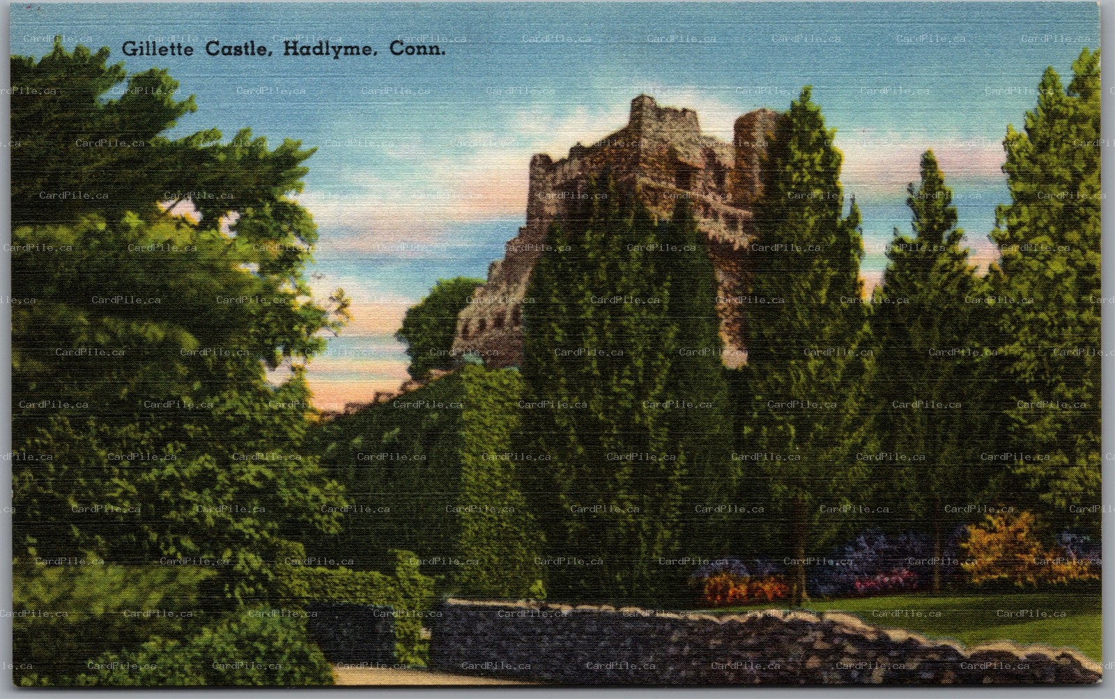 Postcard Hadlyme Connecticut Gillette Castle East Haddam