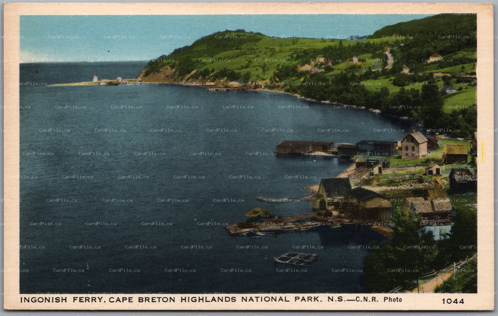Postcard Cape Breton Highlands National Park NS Ingonish Ferry Birds Eye View