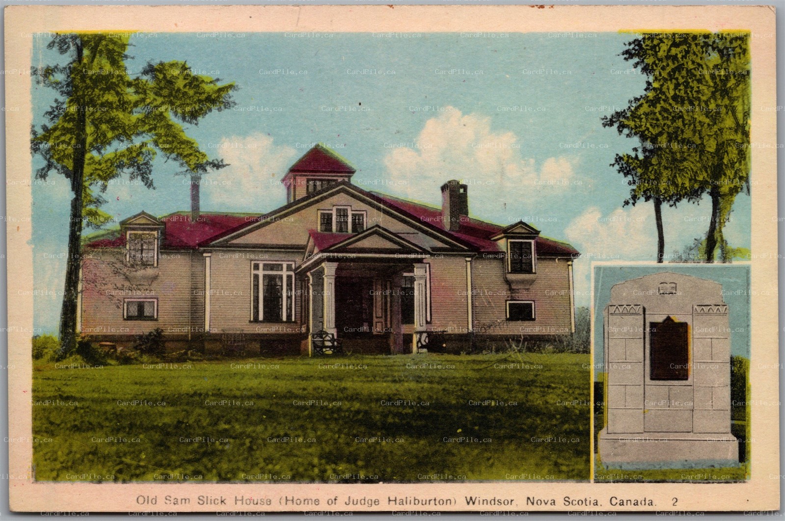 Postcard Windsor Nova Scotia Old Sam Slick House Home of Judge Haliburon