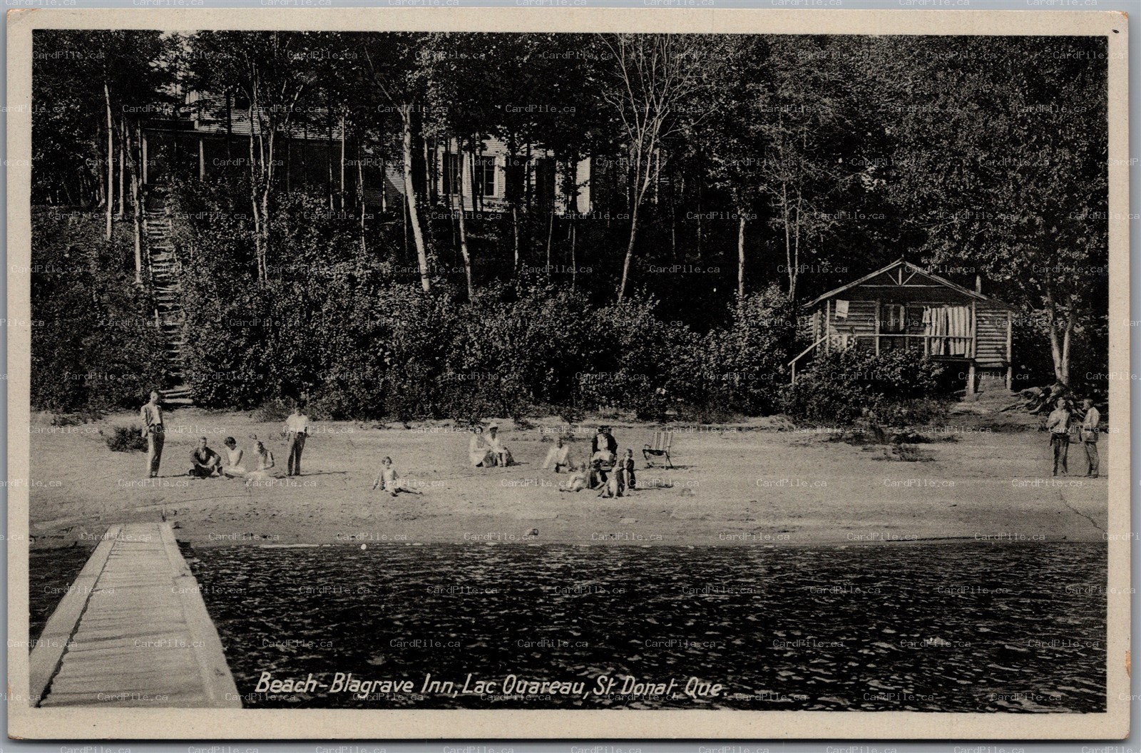 Postcard St. Donat Quebec c1930s Blagrave Inn Beach Lac Ouareau Scenic View