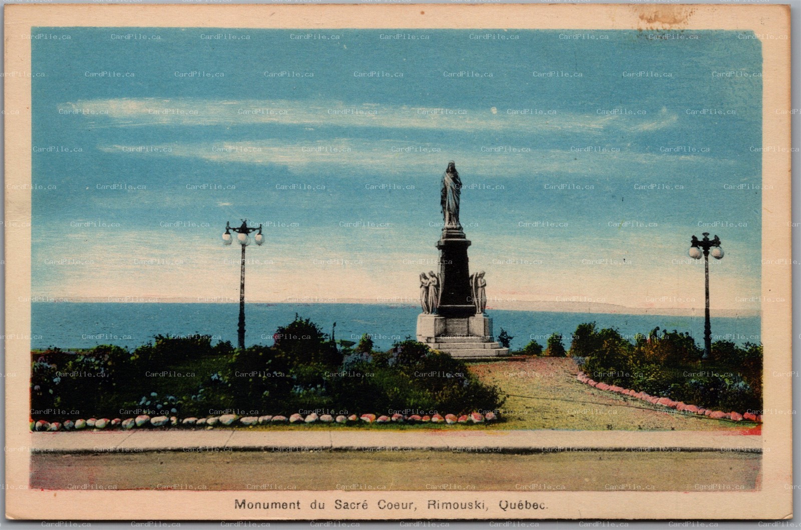 Postcard Rimouski Quebec Monument du Sacr