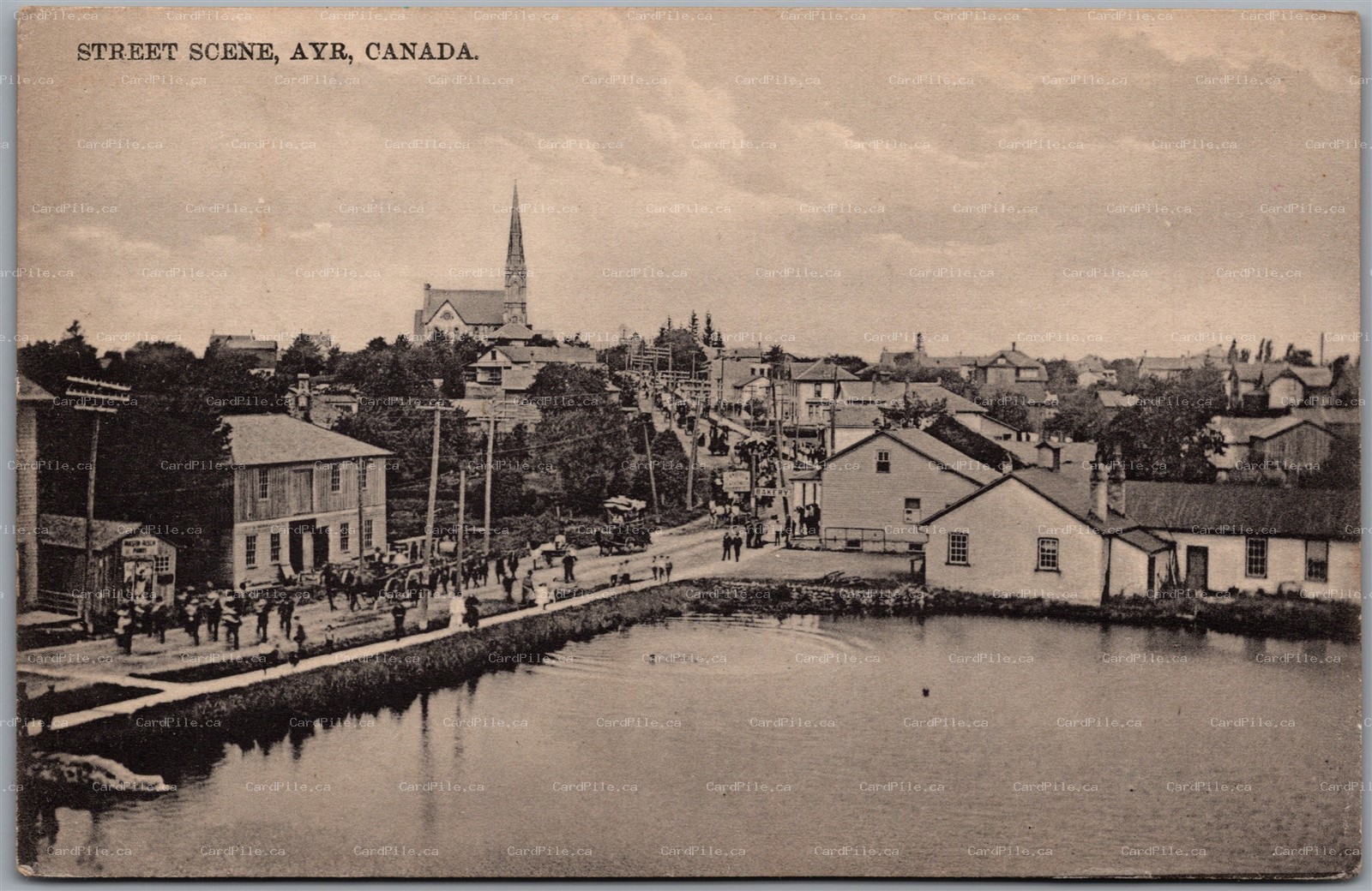 Postcard Ayr Ontario c1914 Street Scene Waterloo Region by Stedman Bros