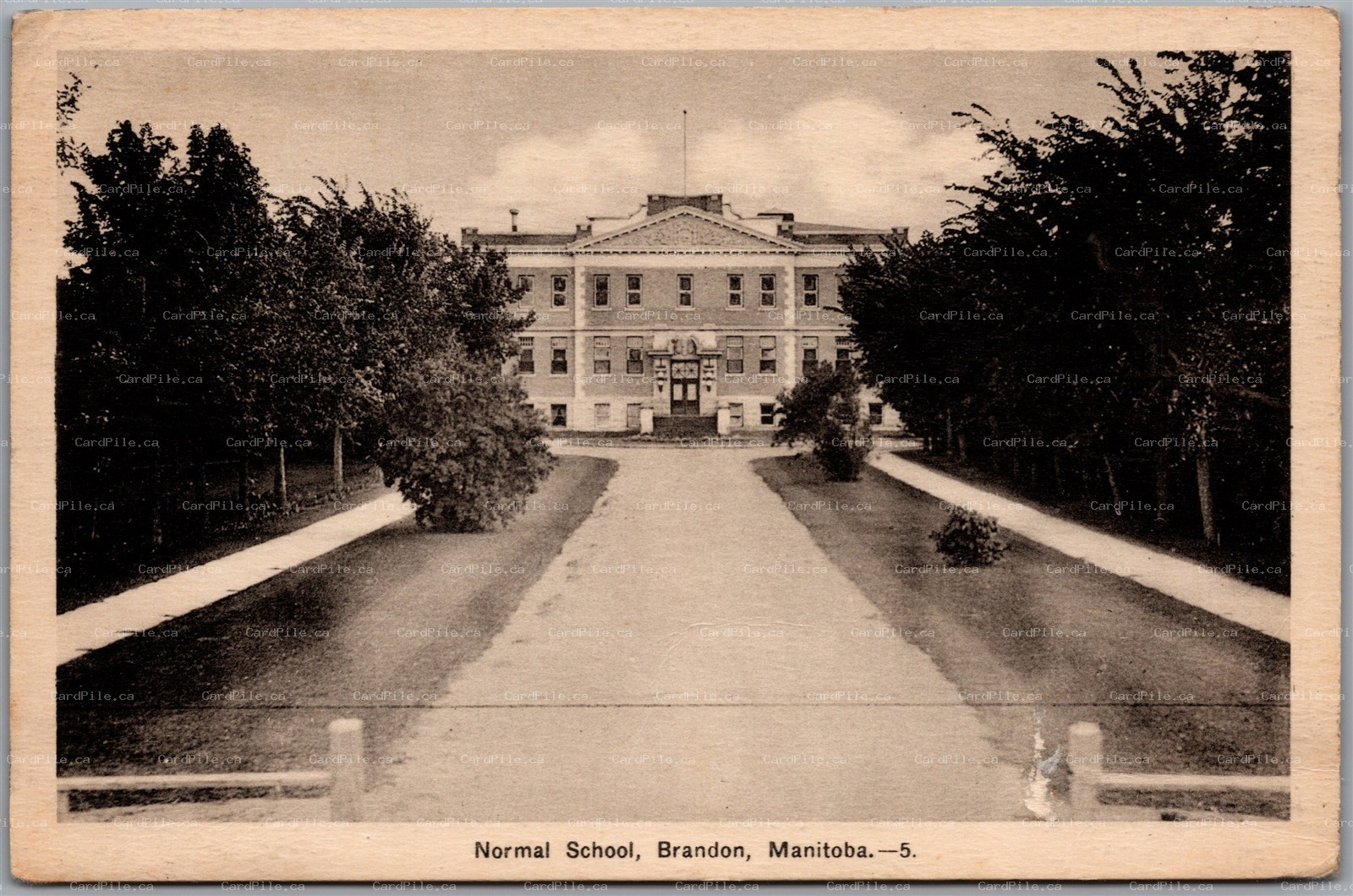 Postcard Brandon Manitoba c1930s Normal School by PECO *as is*