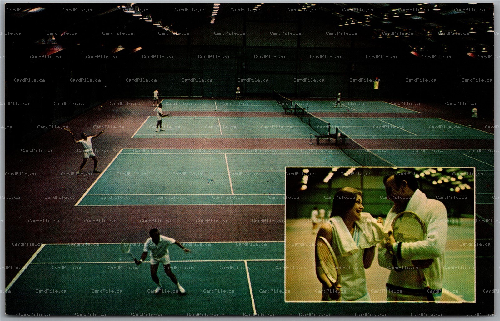 Postcard Kiamesha Lake New York Concord Hotel Tennis Court Sullivan Co.