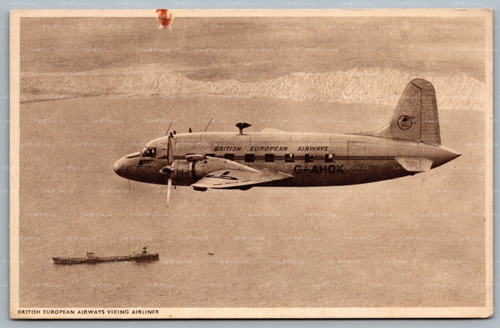 Postcard c1950s British European Airways Viking Airliner 