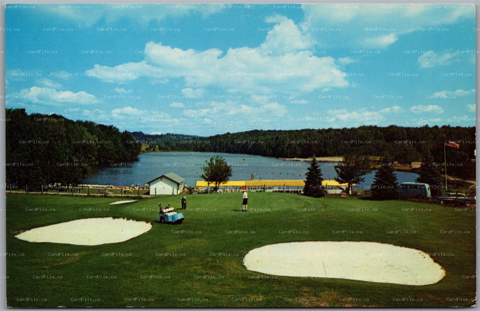 Postcard Liberty NY Grossinger's Catskill Resort Hotel Golf Course Scenic View