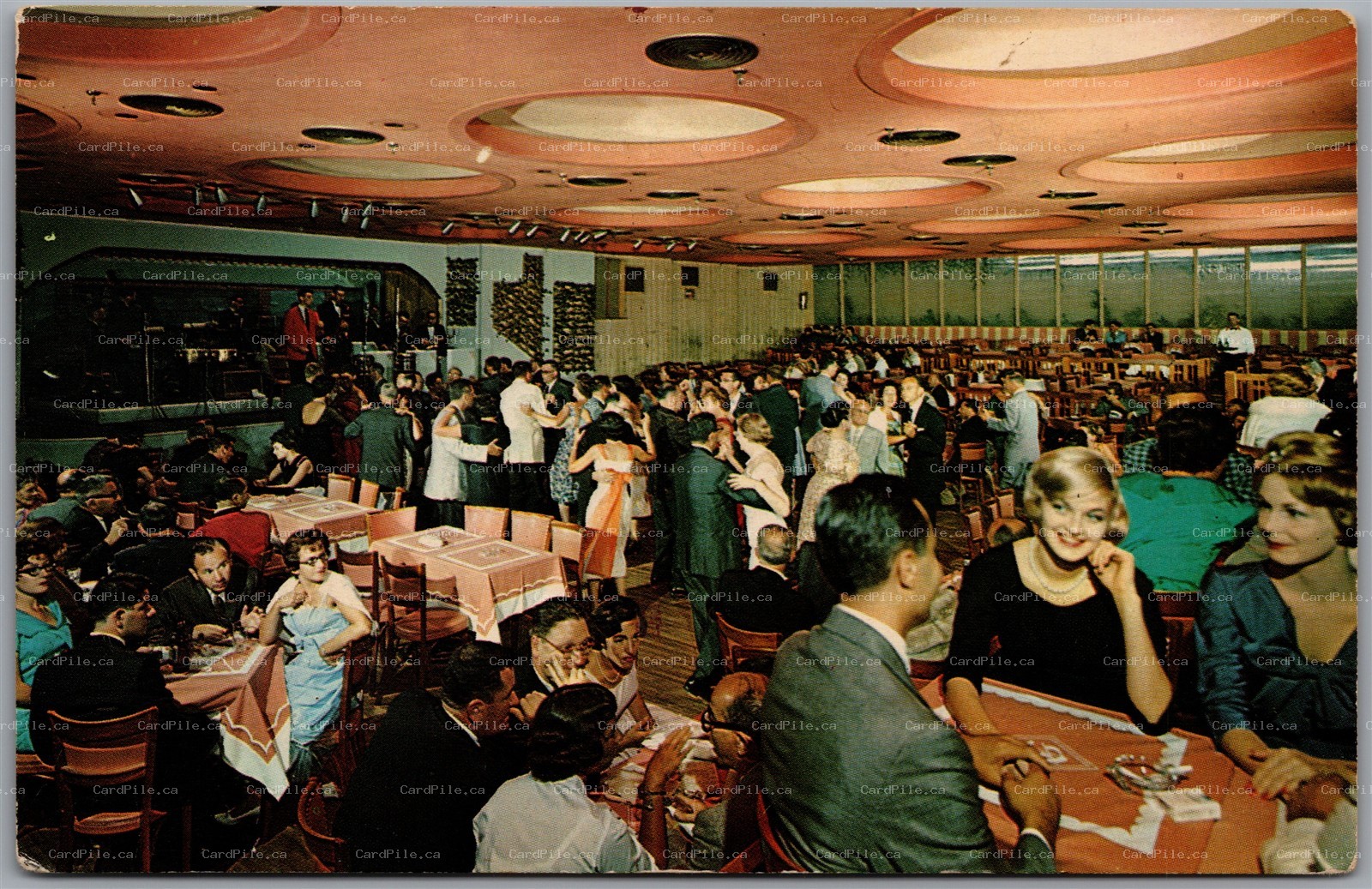 Postcard Liberty New York Grossinger's Catskill Resort Hotel Terrace Room MCM