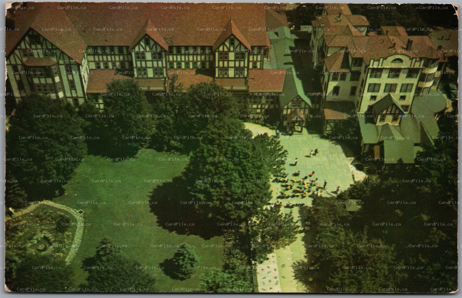 Postcard Liberty New York c1953 Grossinger's Catskill Resort Hotel Aerial View