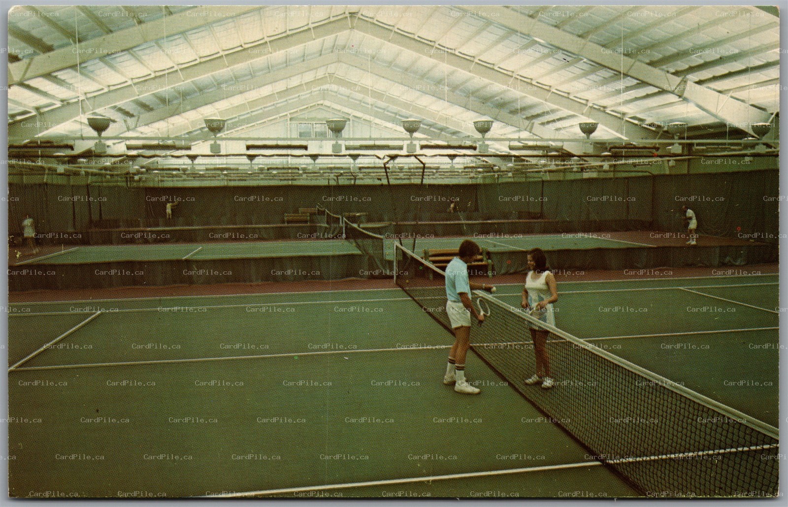 Postcard Liberty New York Grossinger's Catskill Resort Hotel Tennis Courts