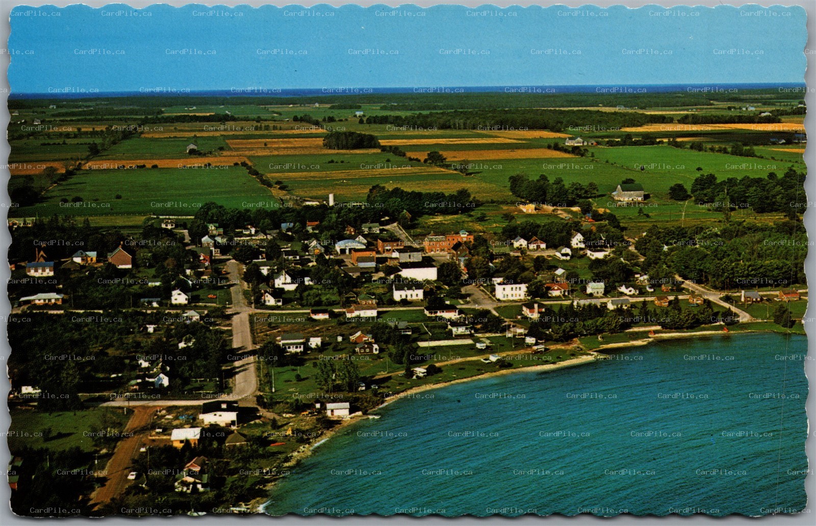 Postcard Lion's Head Ontario Scenic Aerial View Bruce Peninsula Lake Farms