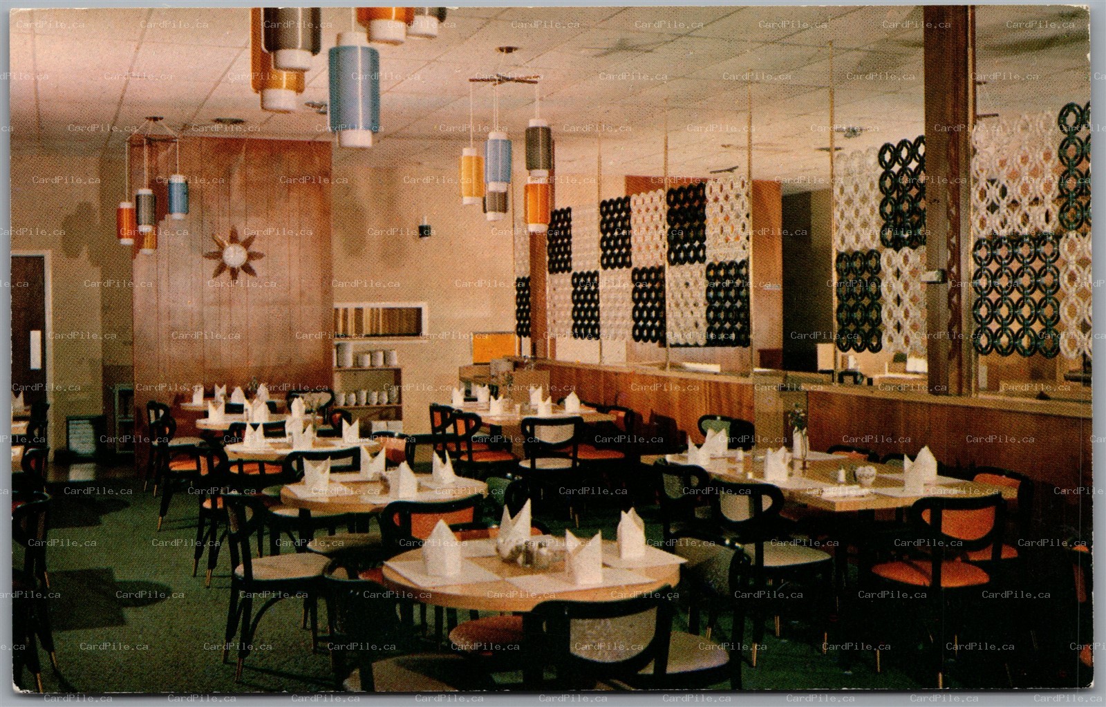 Postcard Sault Ste. Marie Ontario Pagoda Restaurant Dining Room Chinese Dishes