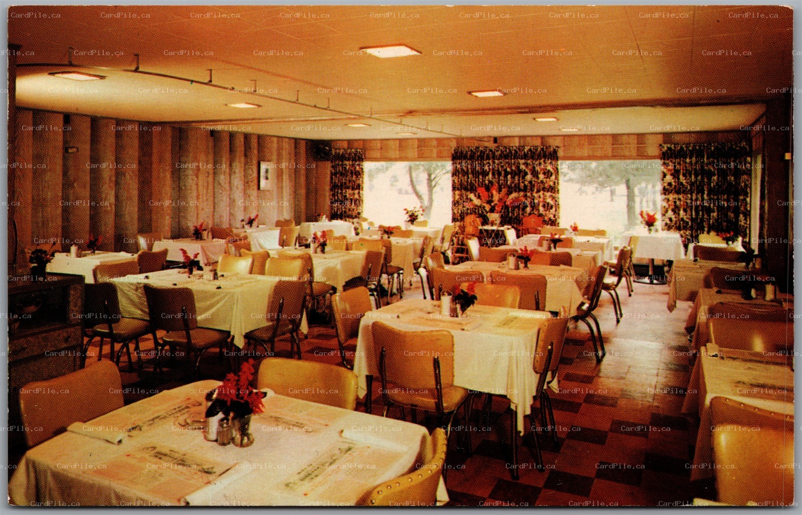 Postcard Deseronto Ontario Dawson's Quinte Beach Motel Dining Room View MCM