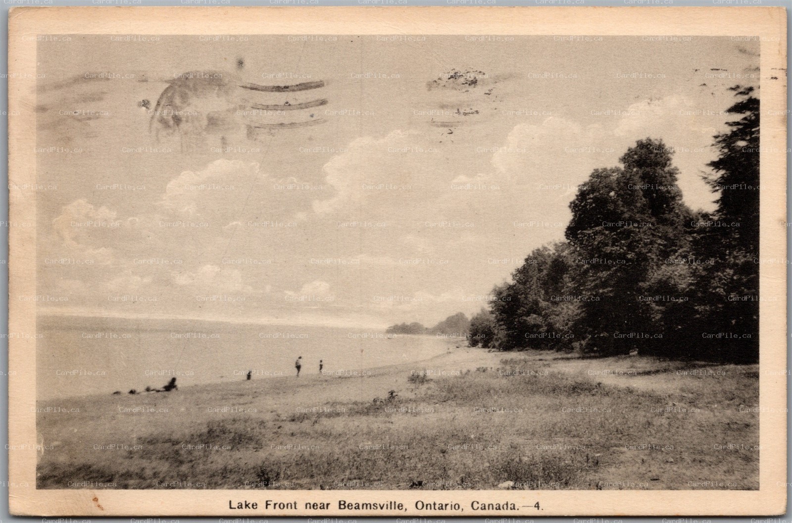 Postcard Beamsville Ontario c1943 Lake Front Beach Shore by PECO
