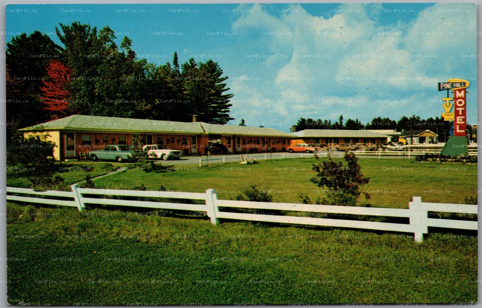 Postcard North Bay Ontario Pine Hill Motel Highway 11 Host C. Vernon Gray