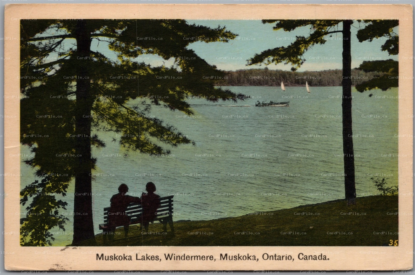 Postcard Muskoka Lakes Ontario c1943 Windermere Scenic View