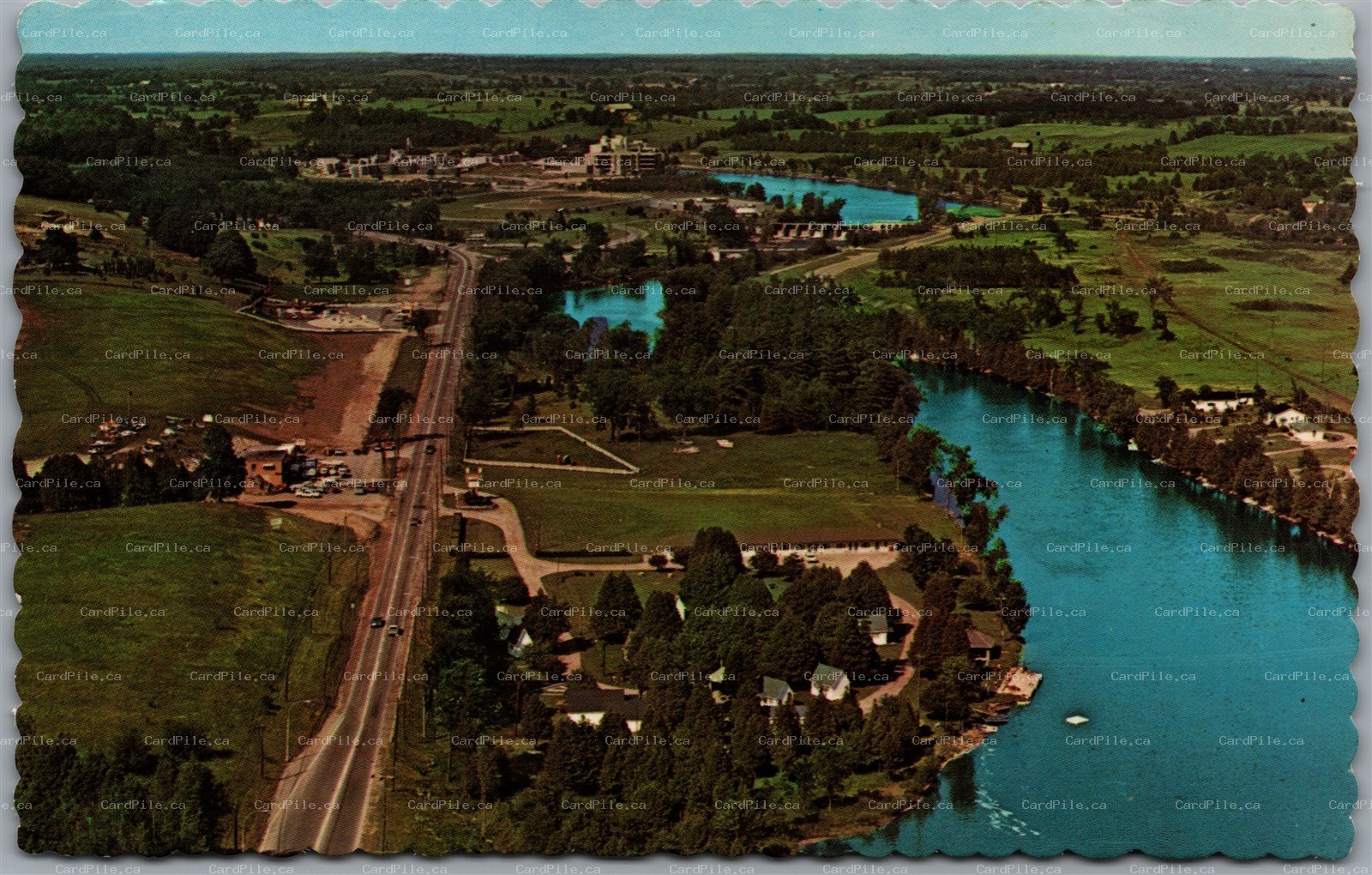 Postcard Peterborough Ontario c1981 Wenonah Motor Court Aerial View