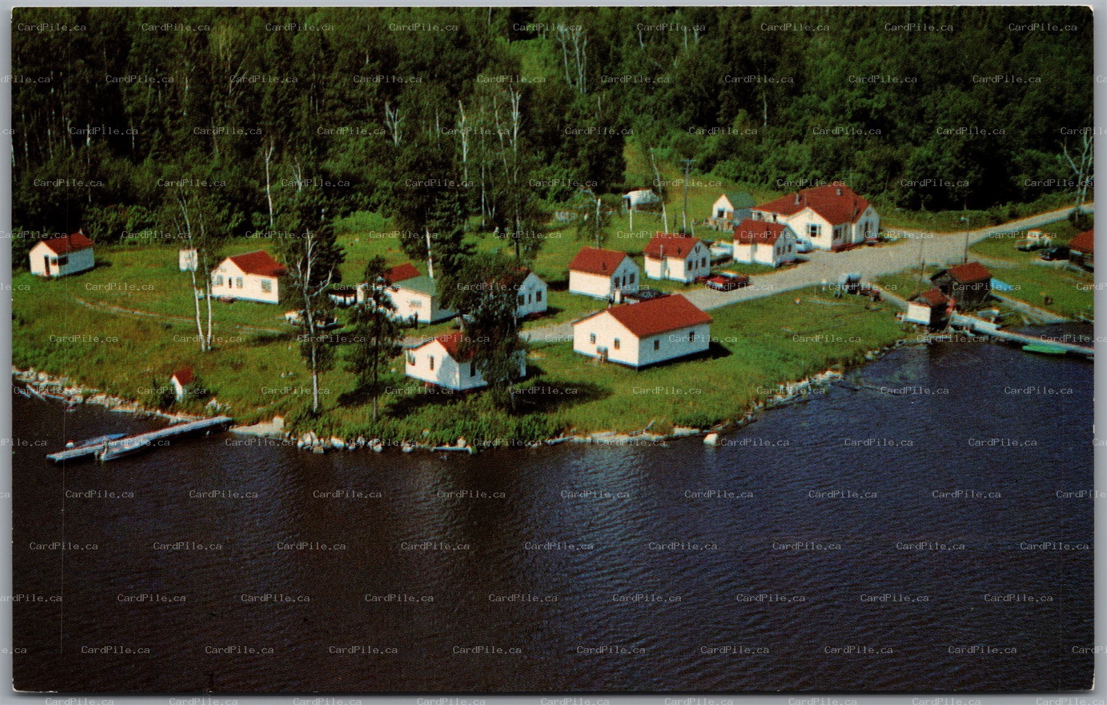 Postcard Ear Falls Ontario Scenic Aerial View Goose Bay Camp Nungesser Lake
