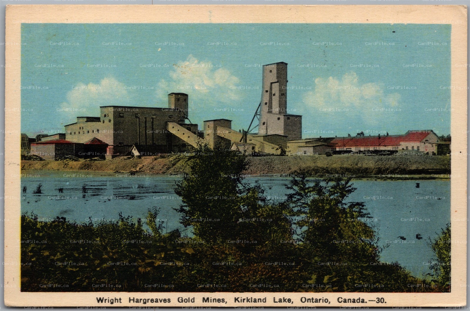 Postcard Kirkland Lake Ontario 1930s Wright Hargreaves Gold Mines by PECO